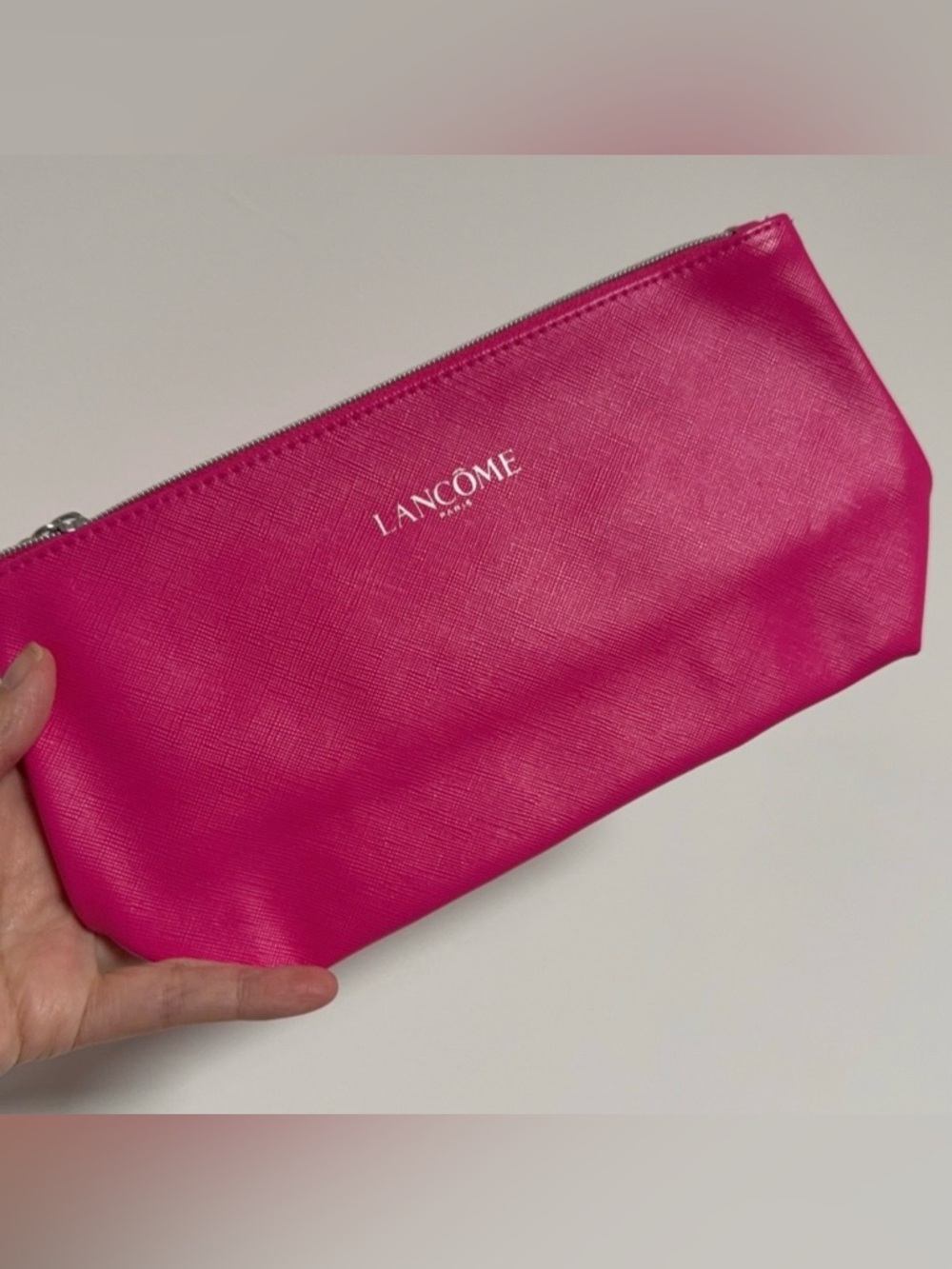 New Lancome pink clutch makeup bag/ cosmetic travel bag